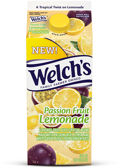 Welchs Passion Fruit Lemonade Juice Cocktail PNG Image