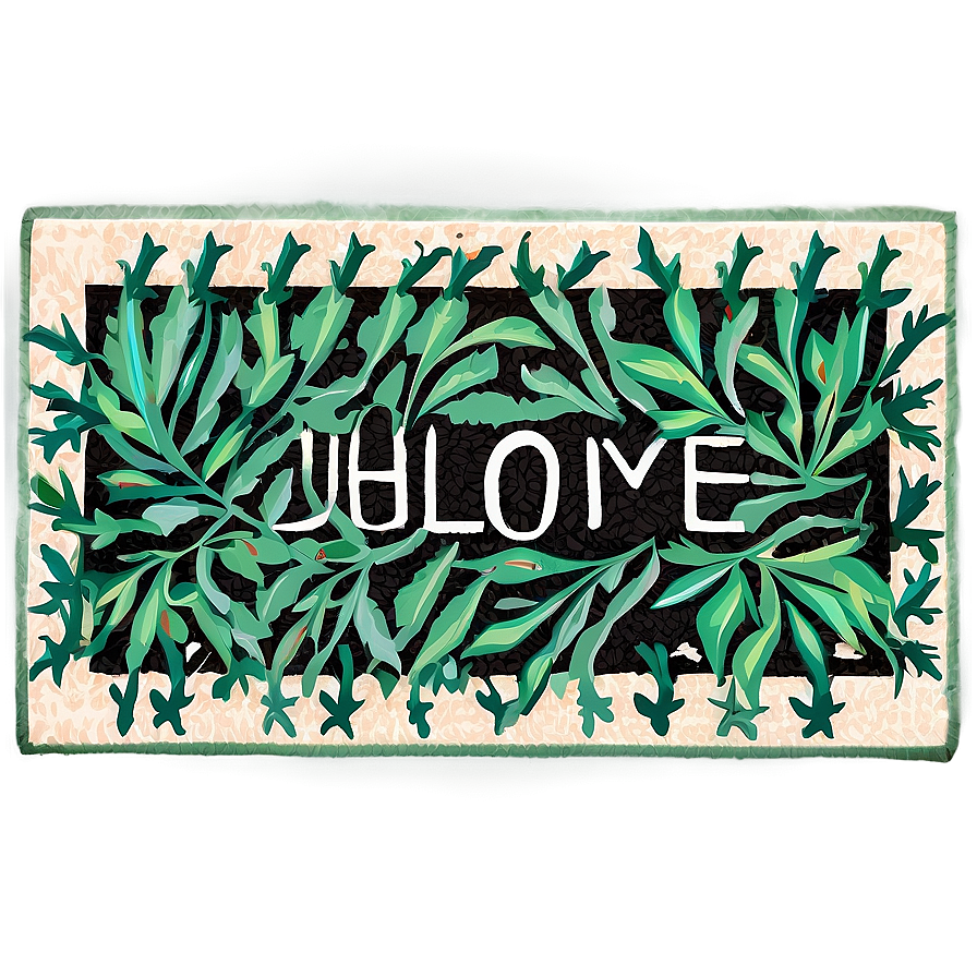 Welcome Mat With Leaves Design Png 06282024 PNG Image