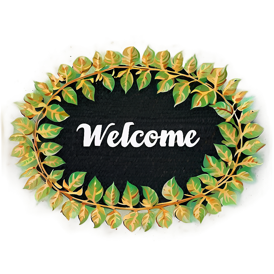 Welcome Mat With Leaves Design Png 60 PNG Image