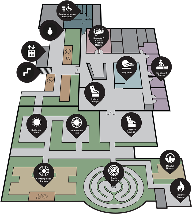 Wellness Retreat Facility Map PNG Image