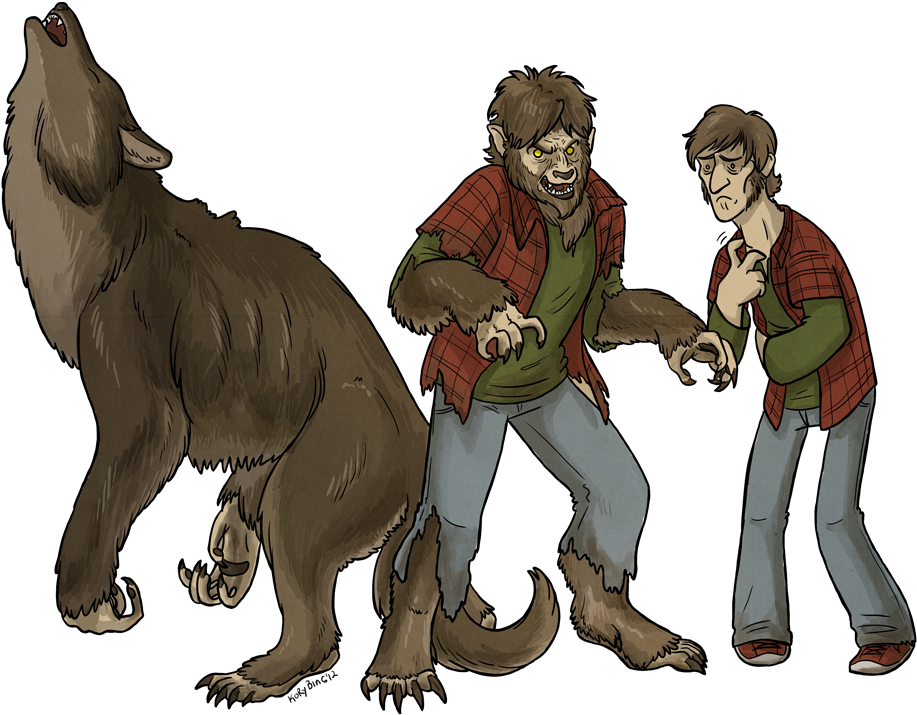 Werewolf Transformation Stages Illustration PNG Image