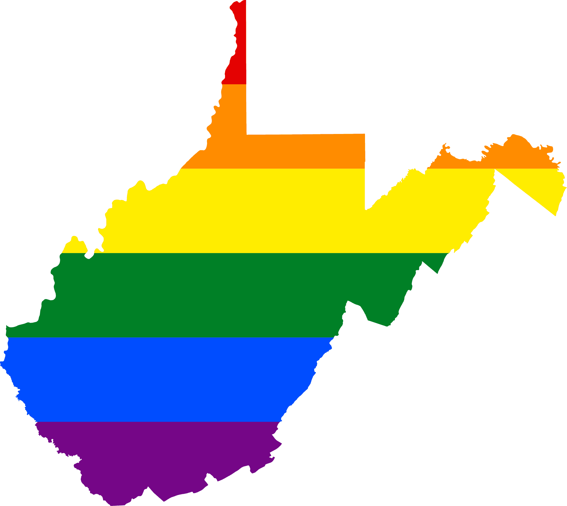 West Virginia Pride Flag Map PNG Image