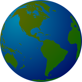 Western Hemisphere Globe View PNG Image