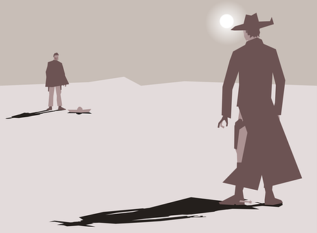 Western Showdown Silhouette PNG Image