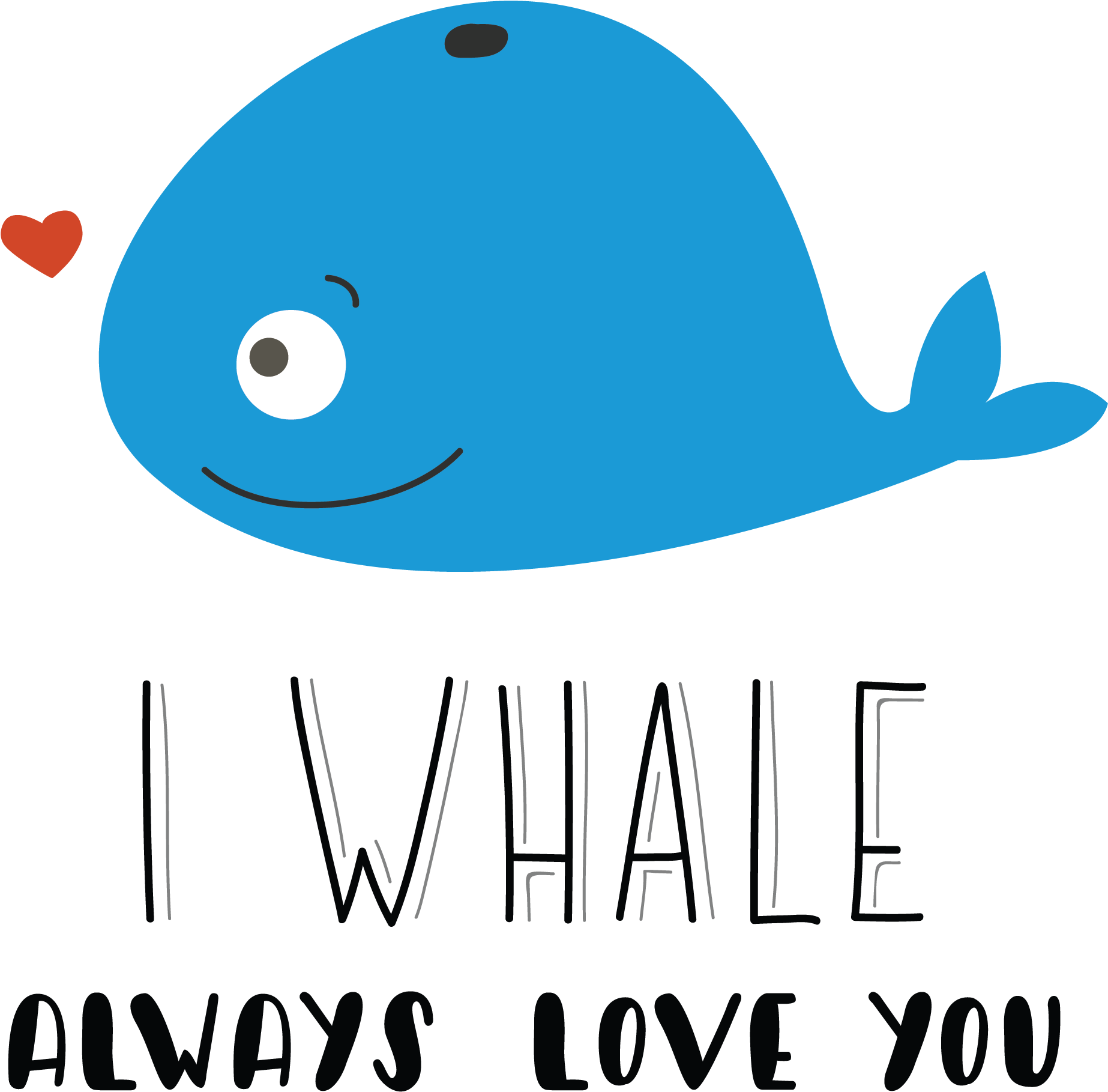 Whale Pun Love Graphic PNG Image