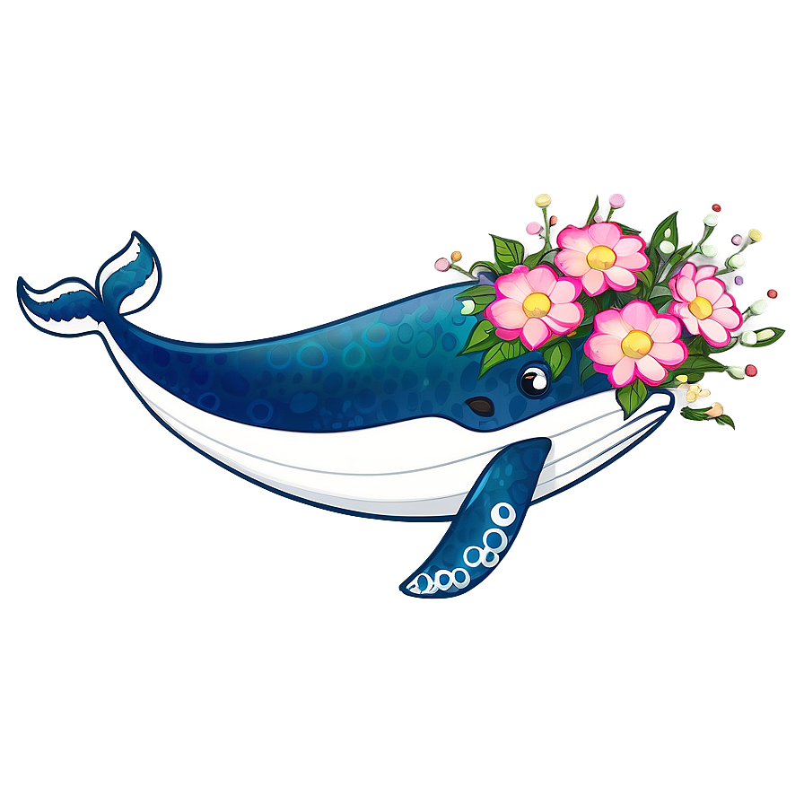 Whale With Flowers Png 27 PNG Image