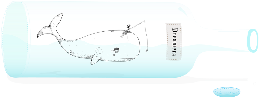 Whaleina Bottle Illustration PNG Image