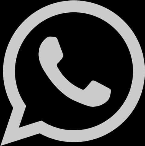 Whats App Logo Blackand White PNG Image