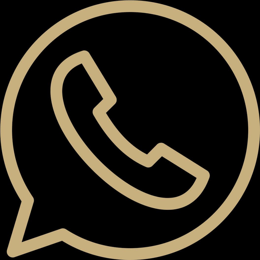 Whats App Logo Golden Icon PNG Image