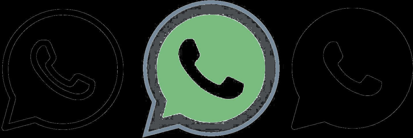 Whats App Logo Trio Banner PNG Image