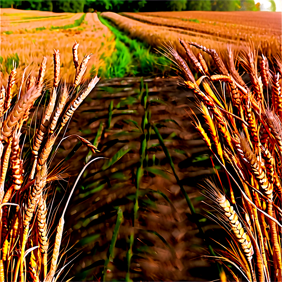 Wheat Field And Footprints Png 24 PNG Image