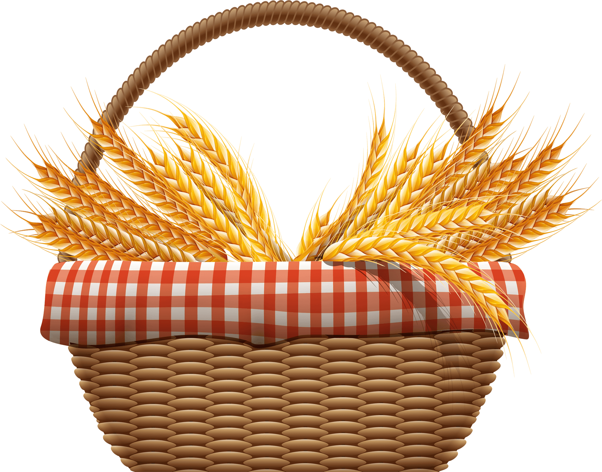 Wheat Sheavesin Basket PNG Image