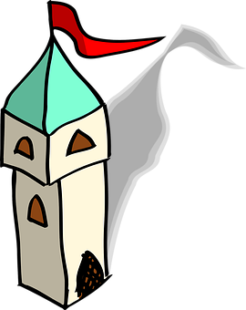 Whimsical Cartoon Castle Tower PNG Image