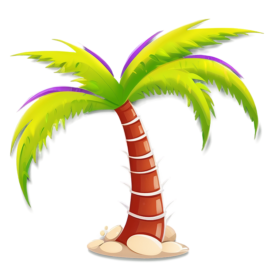 Whimsical Cartoon Palm Tree Png Uky99 PNG Image