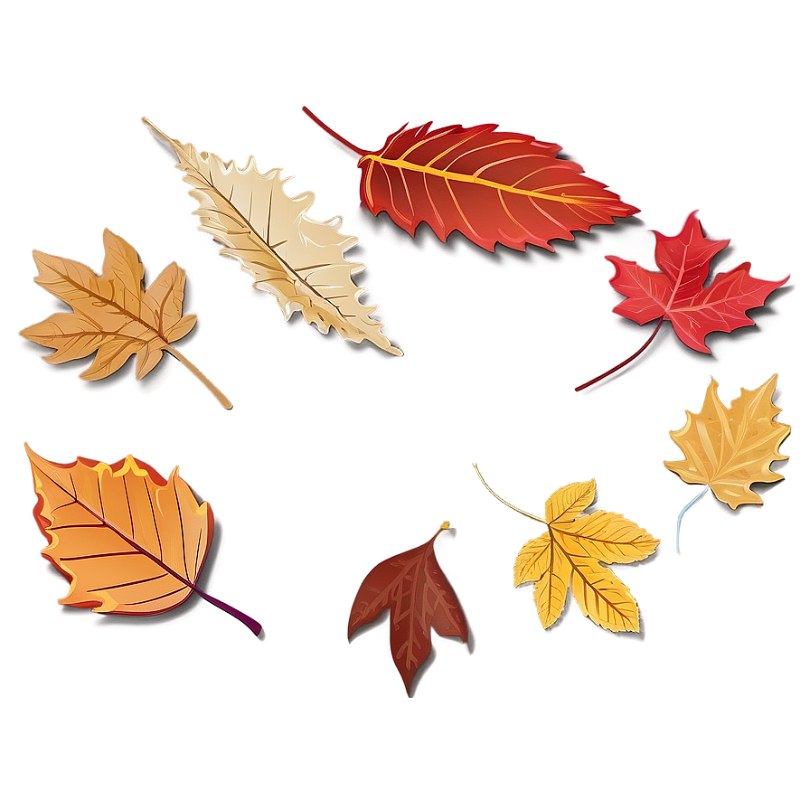 Whimsical Fallen Leaves Illustration Png 78 PNG Image