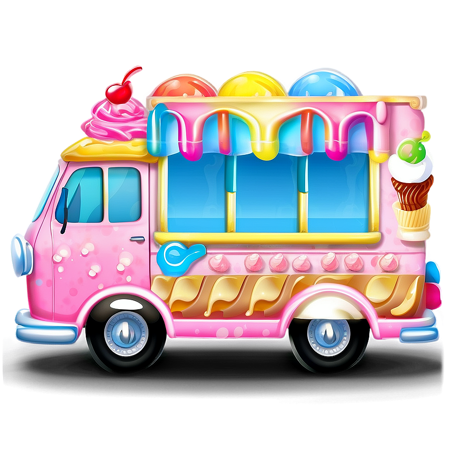 Whimsical Ice Cream Truck Design Png 06122024 PNG Image