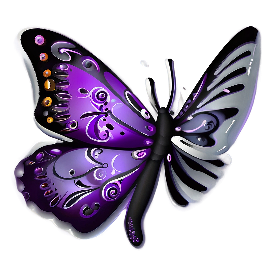 Whimsical Purple Butterfly Png 7 PNG Image