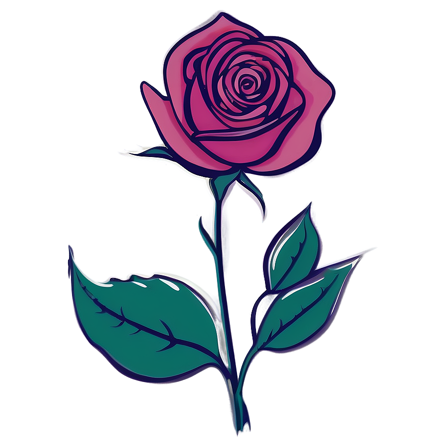 Whimsical Rose Vector Png 3 PNG Image