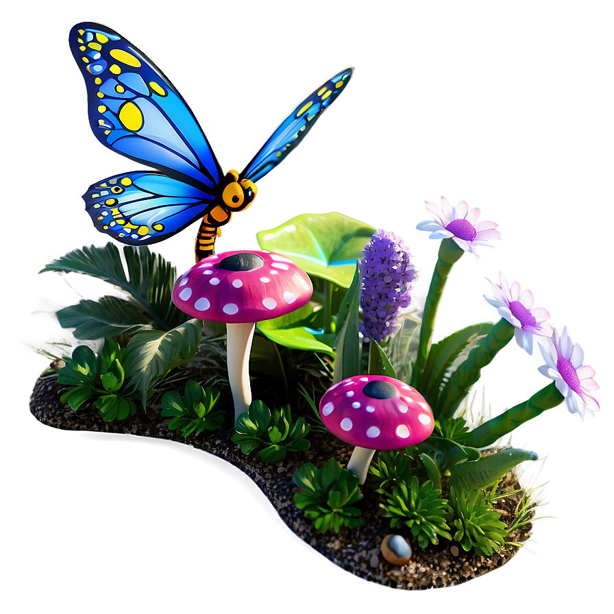 Whimsical Summer Fairy Garden Png 05212024 PNG Image