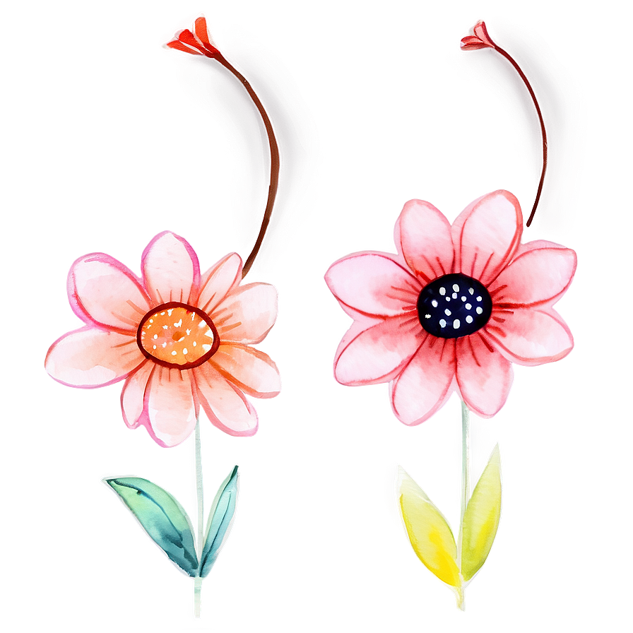 Whimsical Watercolor Flowers Png 39 PNG Image