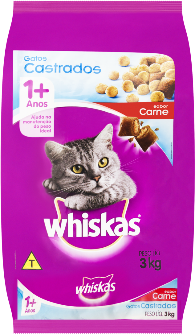 Whiskas Cat Food For Neutered Cats Meat Flavor PNG Image