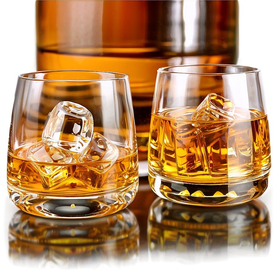 Whiskey Glass With Whiskey Stones Png Jpu PNG Image