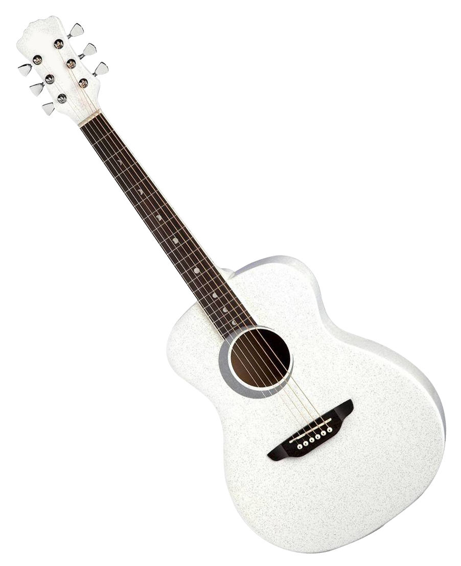 White Acoustic Guitar PNG Image