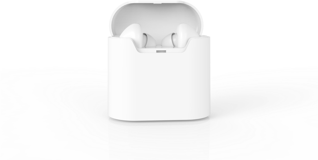 White Air Podswith Charging Case PNG Image