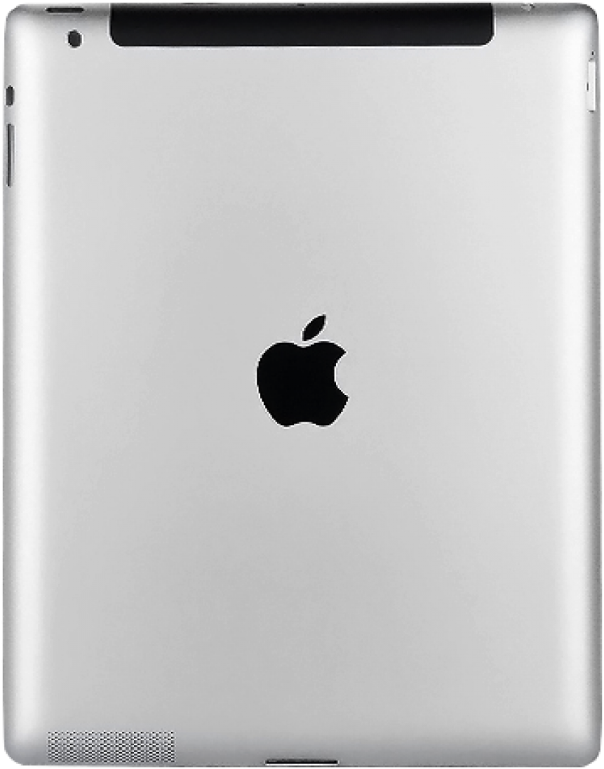 White Applei Pad Back View PNG Image