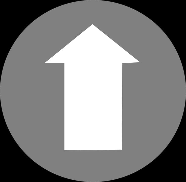 White Arrow Icon Grey Background PNG Image