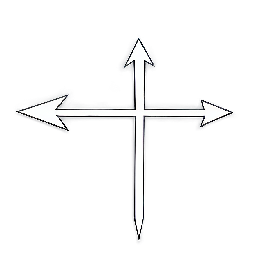 White Arrow Outline Png Ykr66 PNG Image