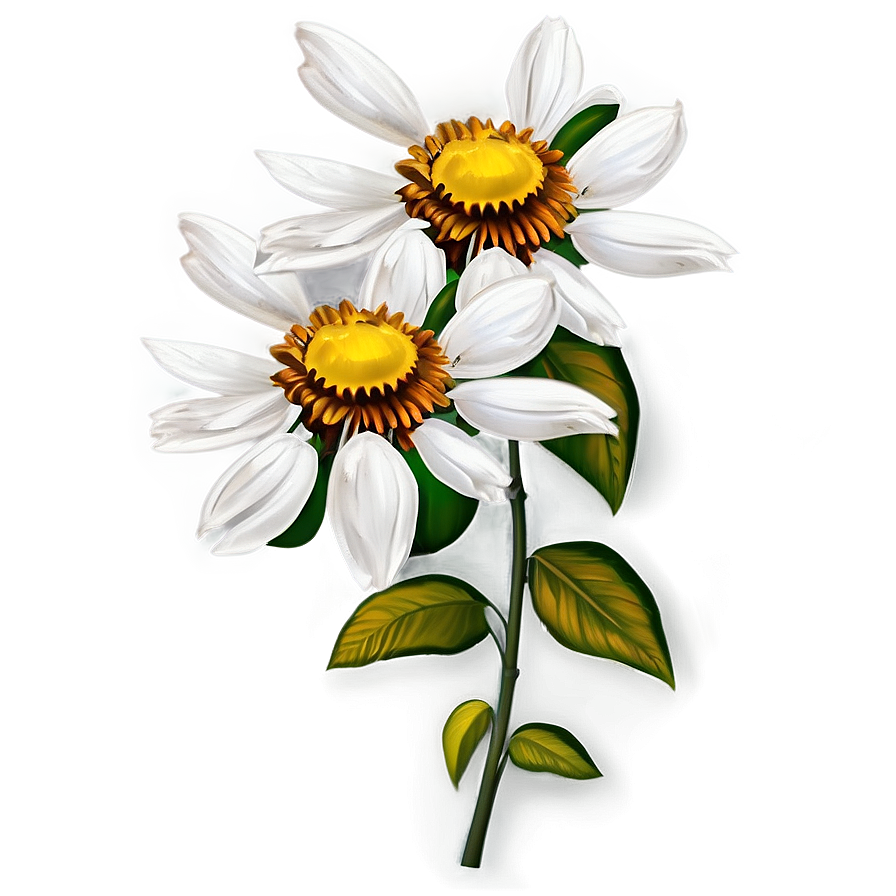 White Autumn Flowers Png Iab PNG Image