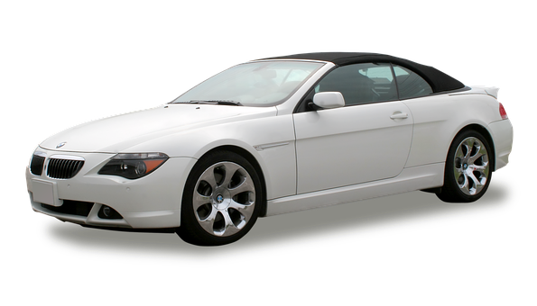 White B M W Convertible Side View PNG Image