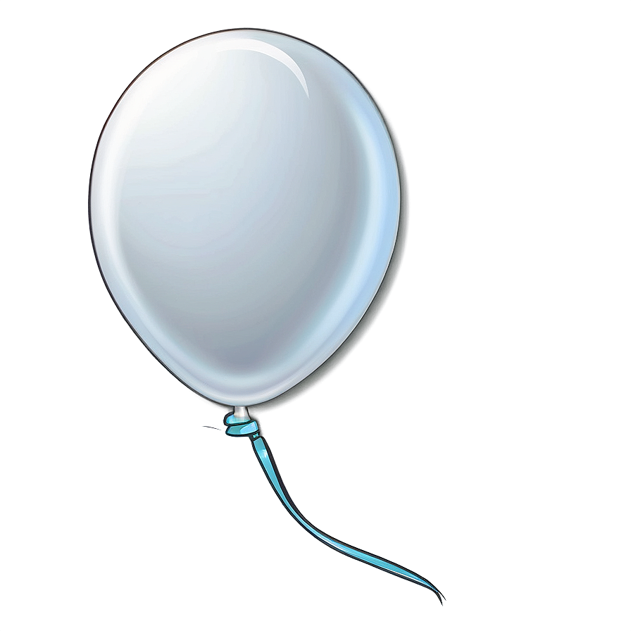 White Balloon Outline Png 41 PNG Image