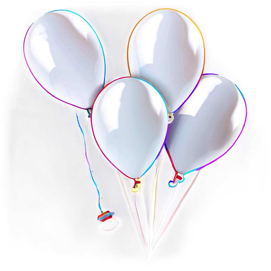 White Balloons Decoration Png Kbg13 PNG Image