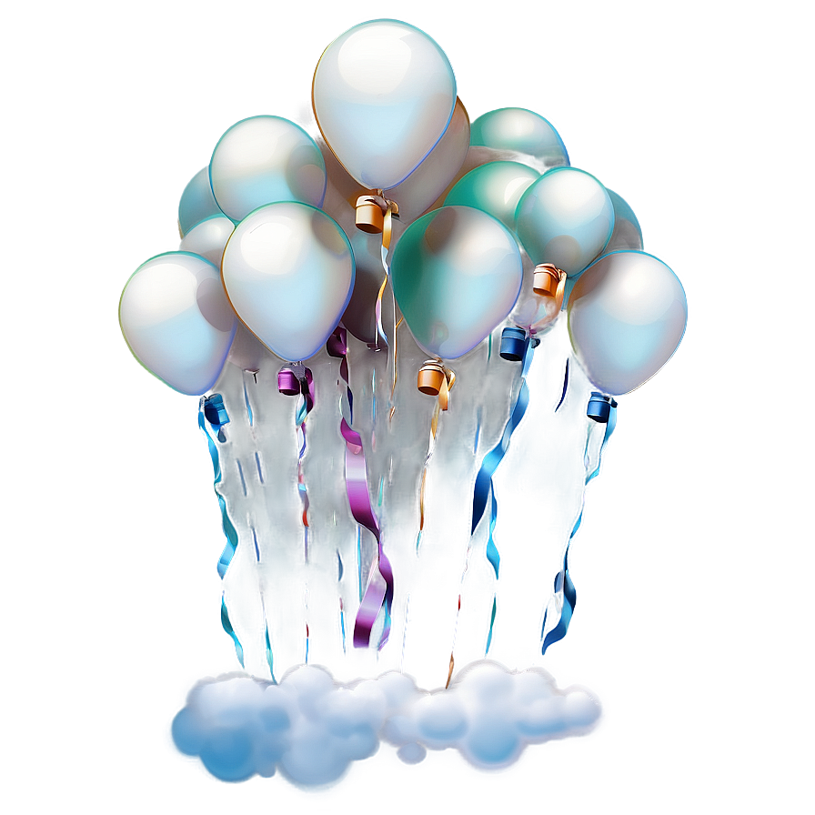 White Balloons In Sky Png 51 PNG Image