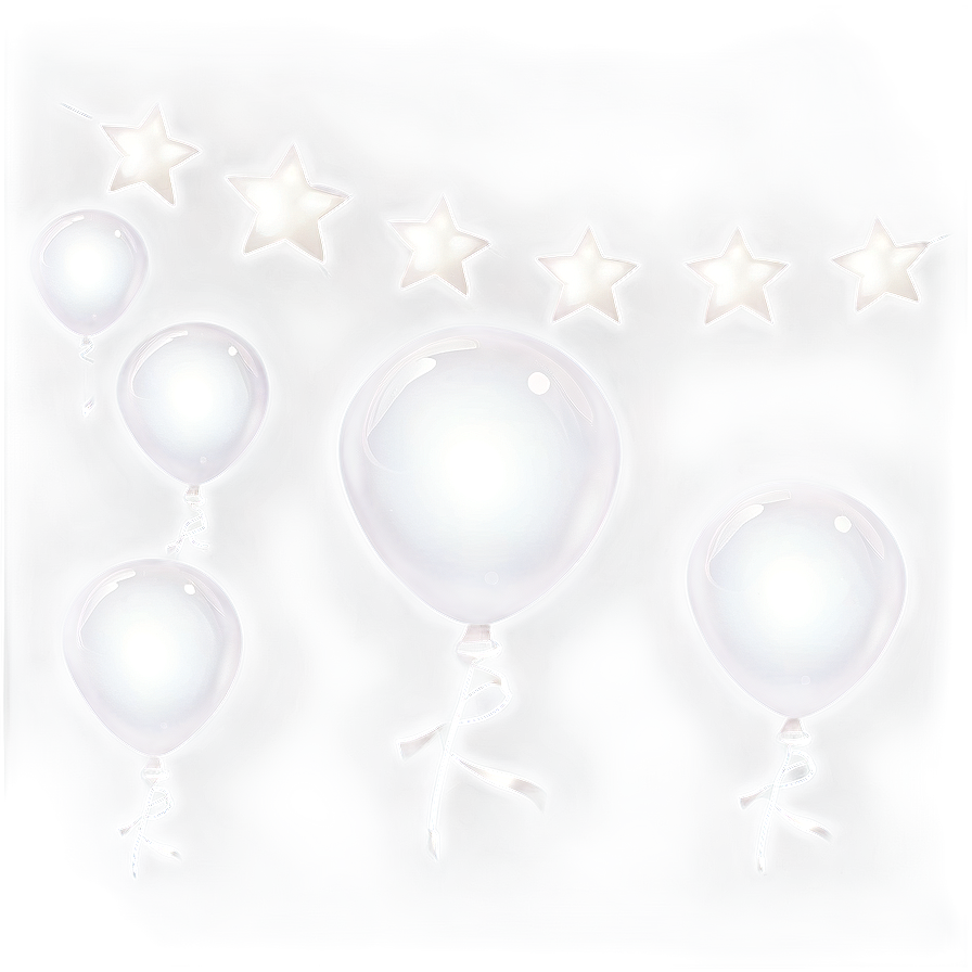 White Balloons With Stars Png Fcy PNG Image