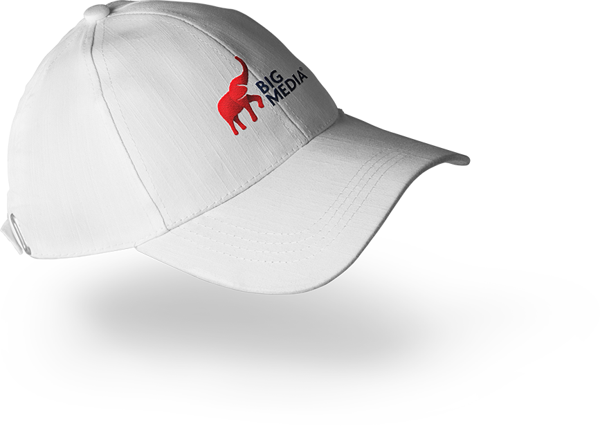 White Baseball Cap Red Logo PNG Image