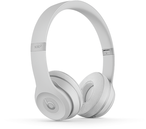 White Beats Solo3 Wireless Headphones PNG Image