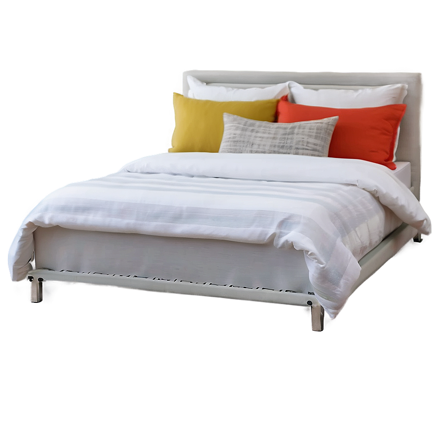 White Bed With Bright Accents Png Dsf PNG Image