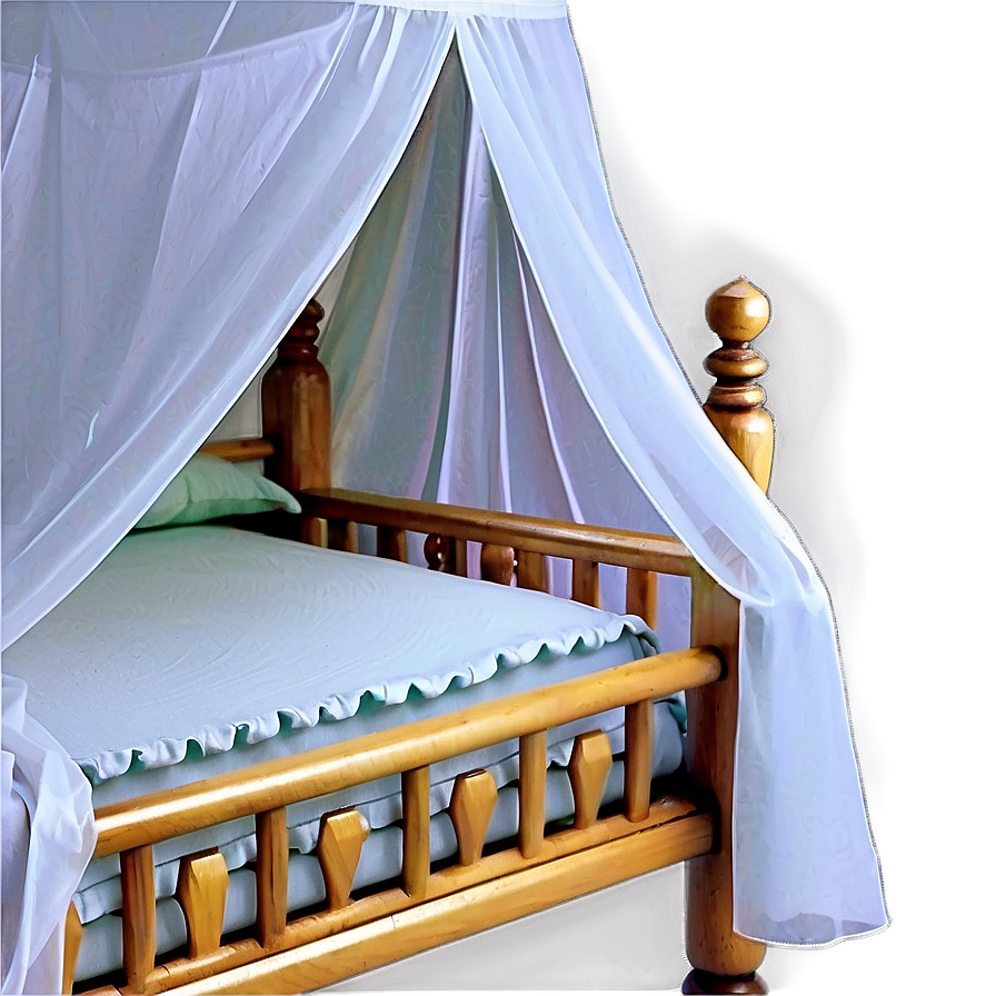 White Bed With Canopy Png Jvb PNG Image