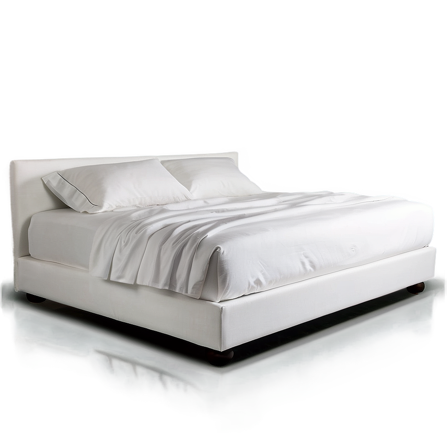 White Bed With Soft Linens Png 06132024 PNG Image