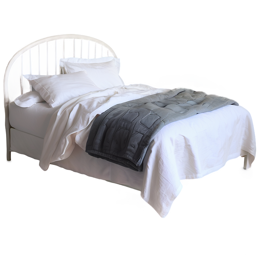 White Bed With Soft Linens Png 17 PNG Image