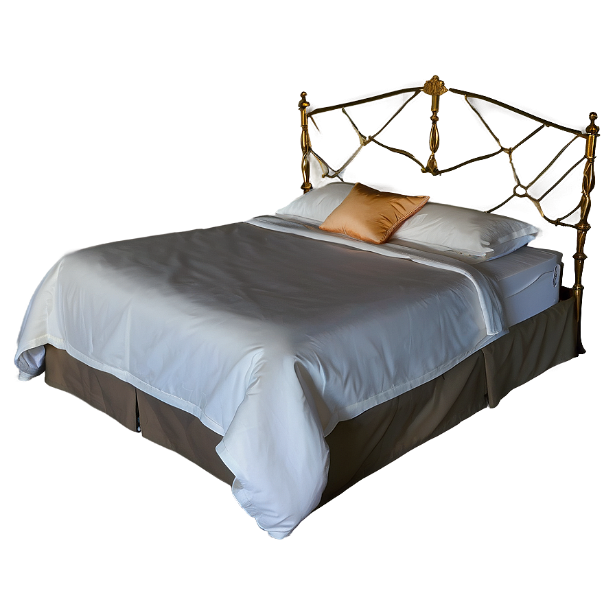 White Bed With Upholstered Headboard Png 36 PNG Image