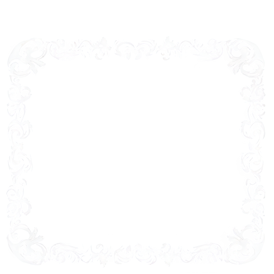 White Border With Scrolls Png Hpd35 PNG Image