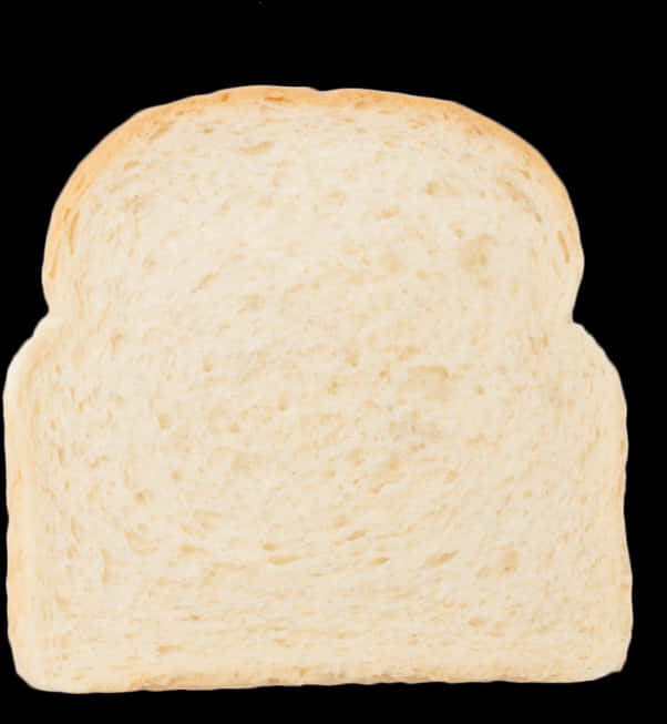 White Bread Slice Black Background PNG Image