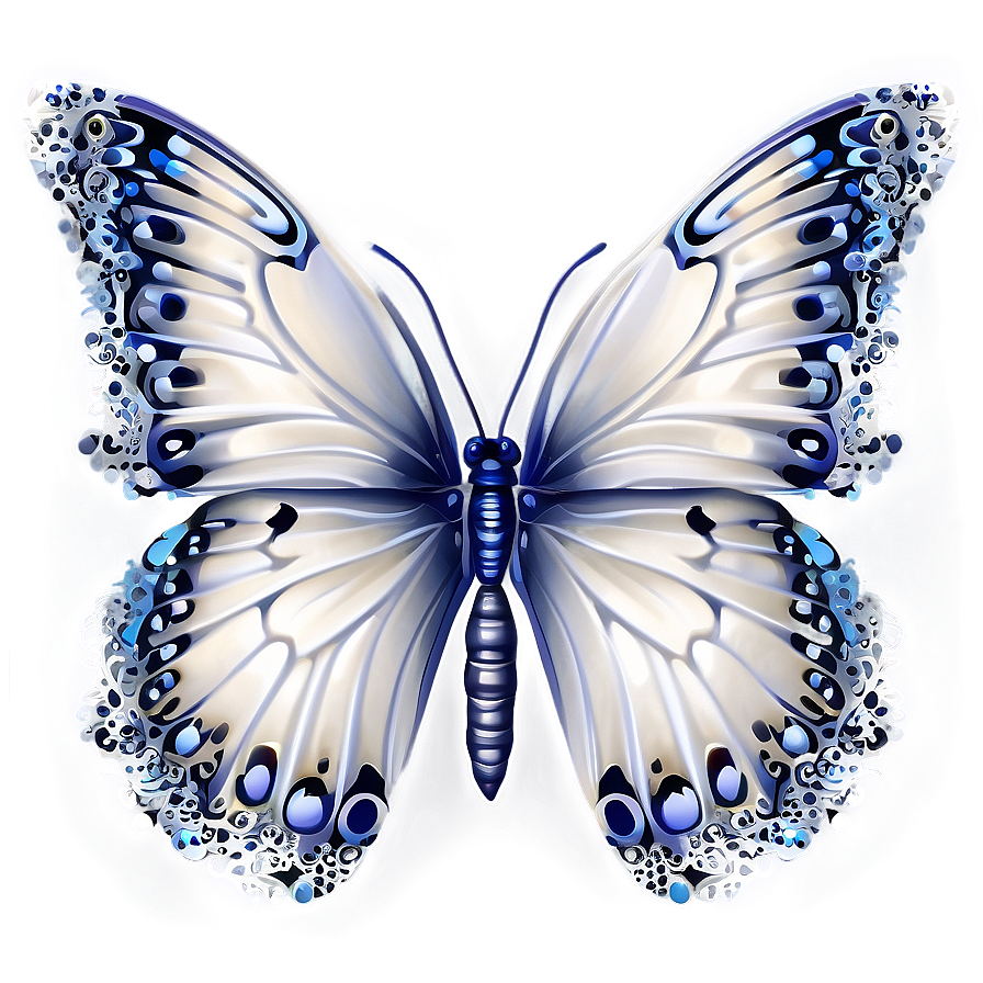 White Butterfly Art Png 06122024 PNG Image