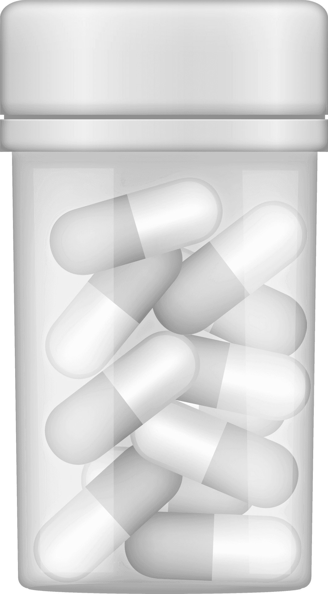 White Capsule Pillsin Bottle PNG Image