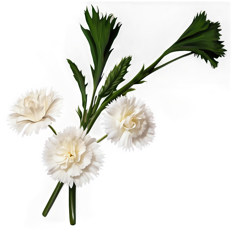 White Carnations Flowers Png 72 PNG Image