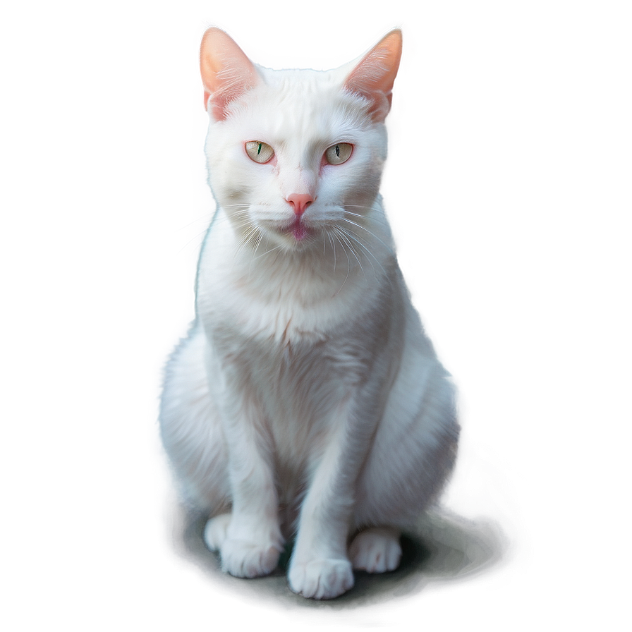 White Cat Illustration Png Nvb PNG Image